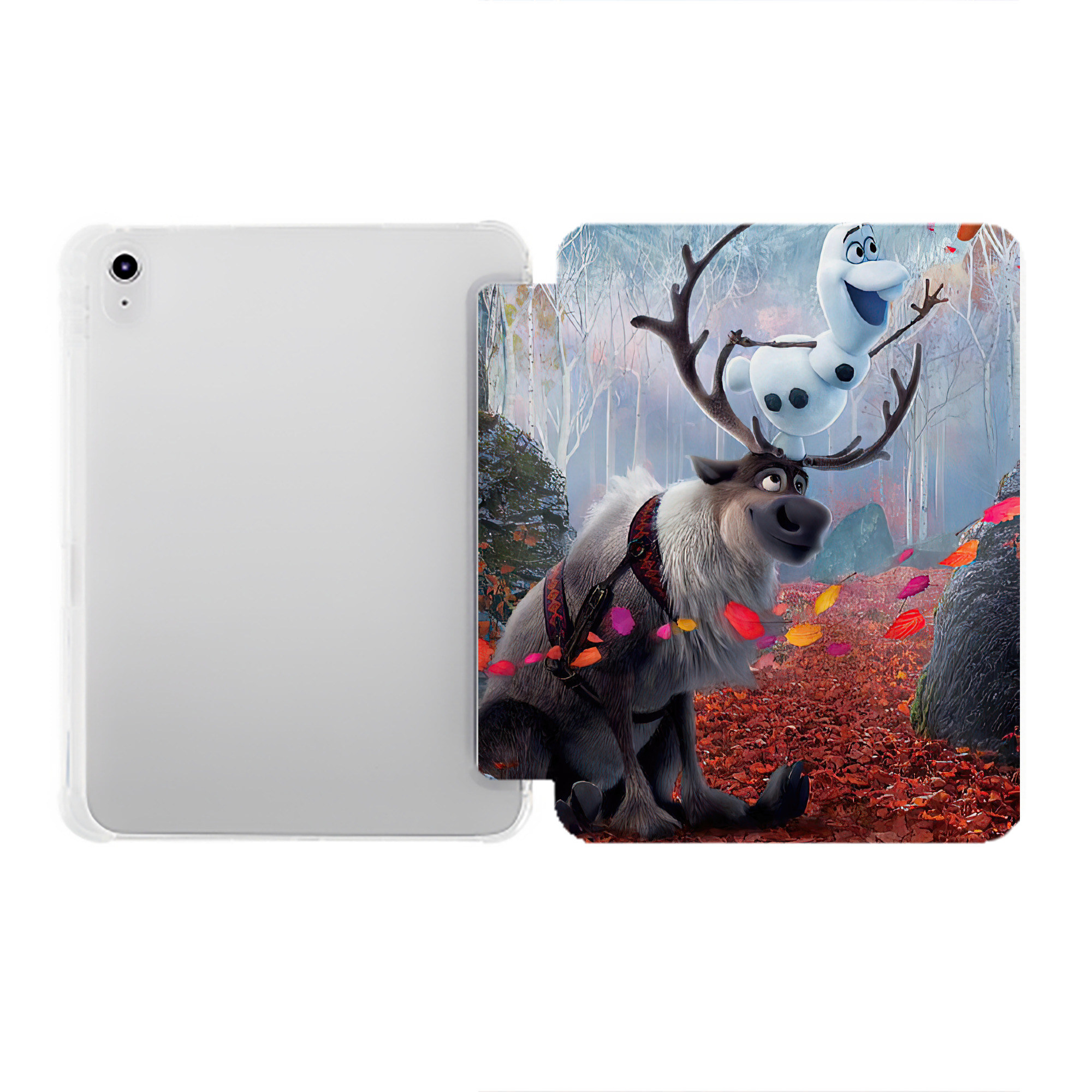 （画像用） アナと雪の女王 アンナ エルサ Frozen Anna Elsa IPad ケース ペン収納付き 三つ折りスタンド PUレザー×シリコン 対応機種9.5/10.5/10.9インチ